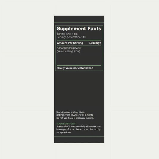 Ashwagandha Powder Herbal Supplements for Energy, Vitality & Stress Relief, 80G