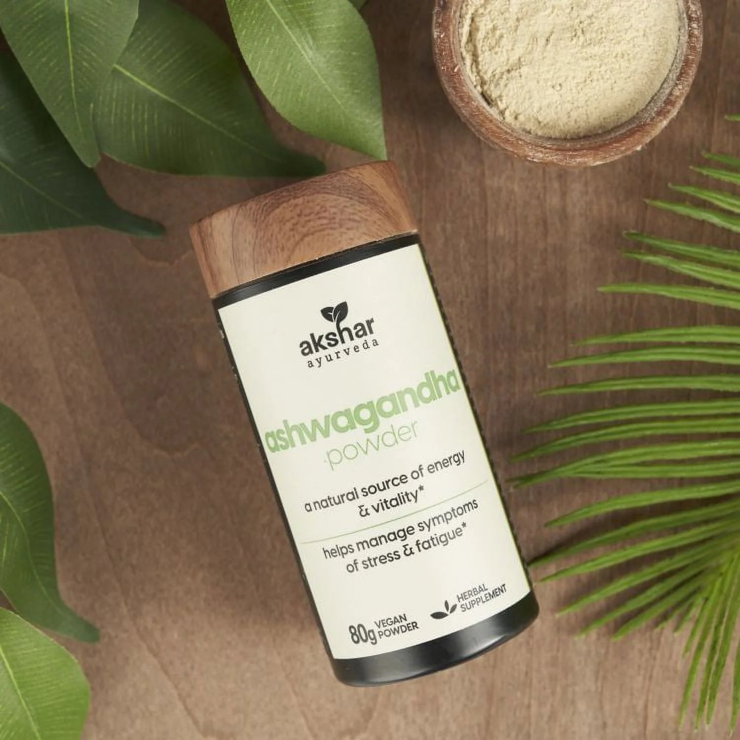 Ashwagandha Powder Herbal Supplements for Energy, Vitality & Stress Relief, 80G