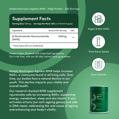 Revitalize Your Energy with NMN Powder - 3-Month NAD+ Booster Supply