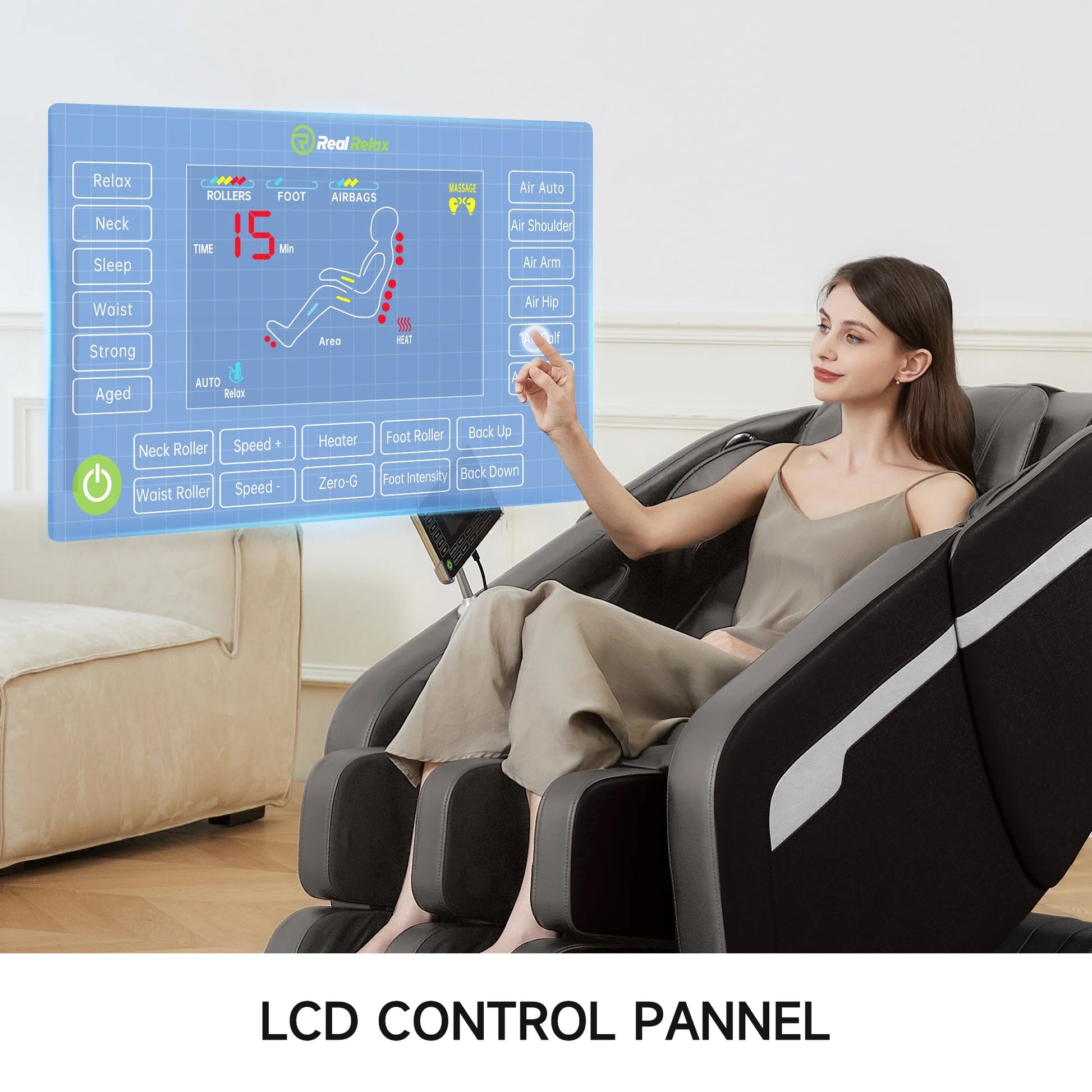 Massage Chair, Full Body Zero Gravity Massage Chair Recliner with Foot Massager, Brown