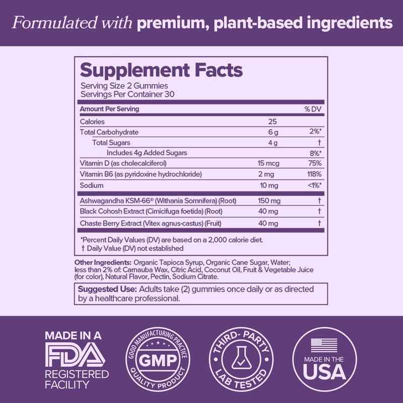 Menopause Supplements with Black Cohosh & Ashwagandha