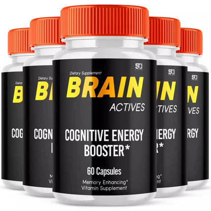 Brain Actives - Ultimate Nootropic Cognitive Support (5 Pack) for Enhanced Focus and Clarity